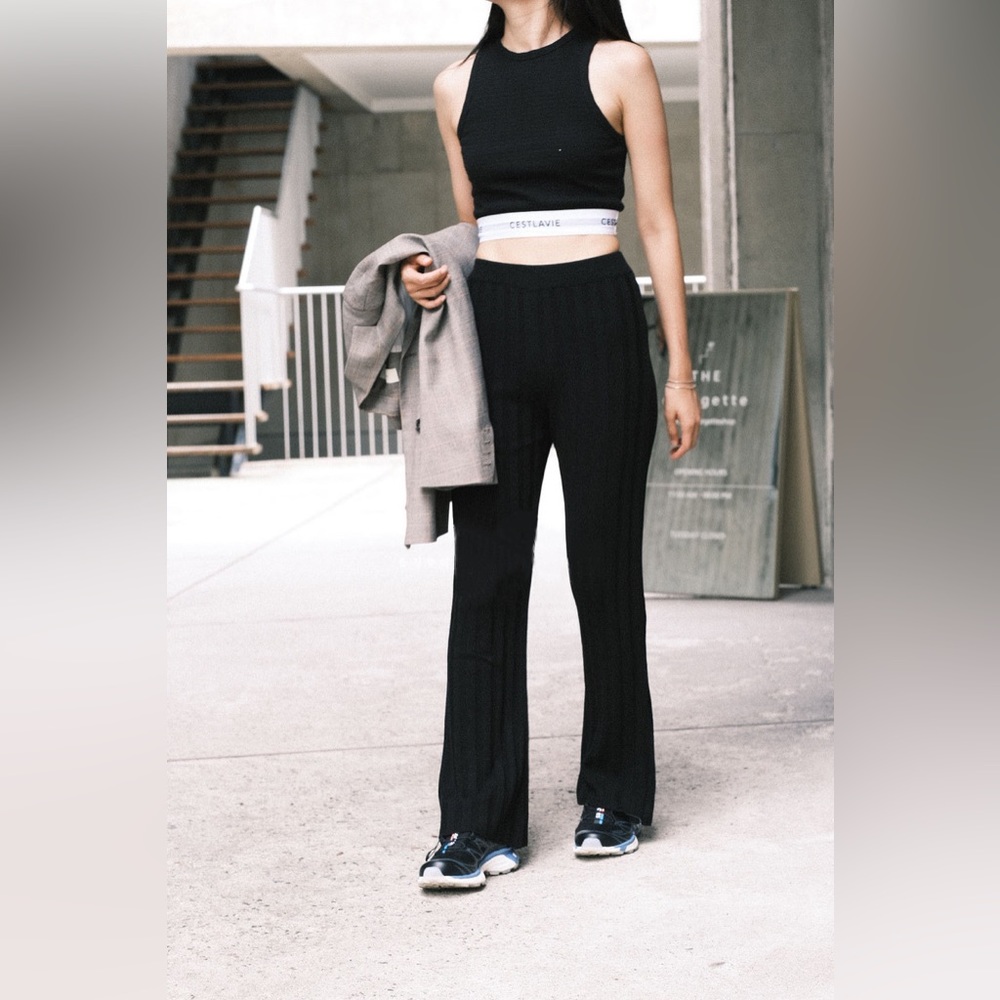 Rib-knit pant